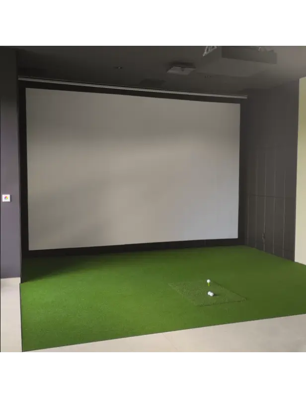 Golf At Home faux-leather simulator wall panel detail