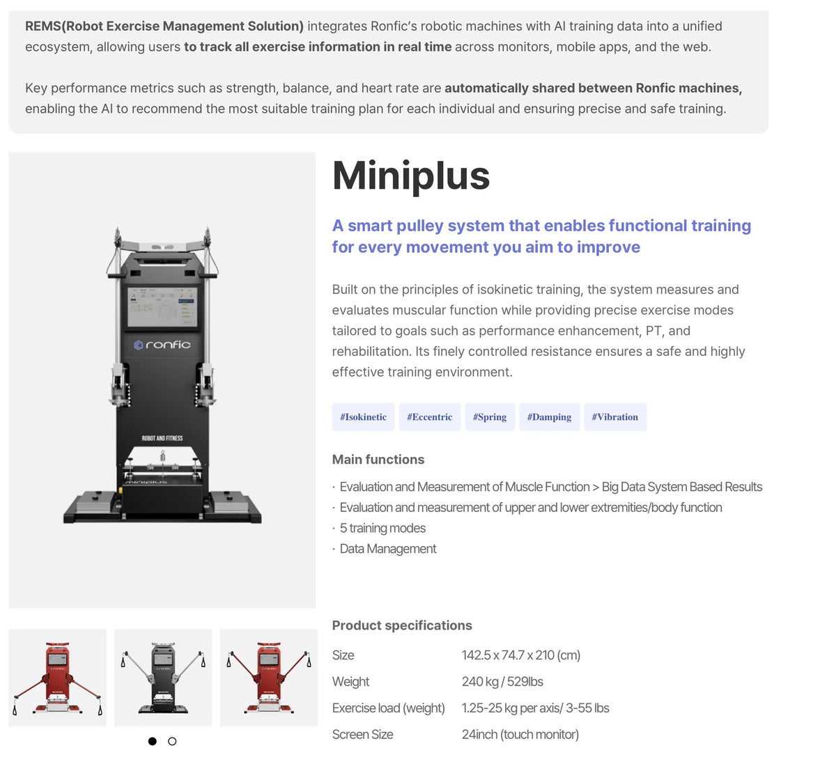 Ronfic MiniPlus training and performance display